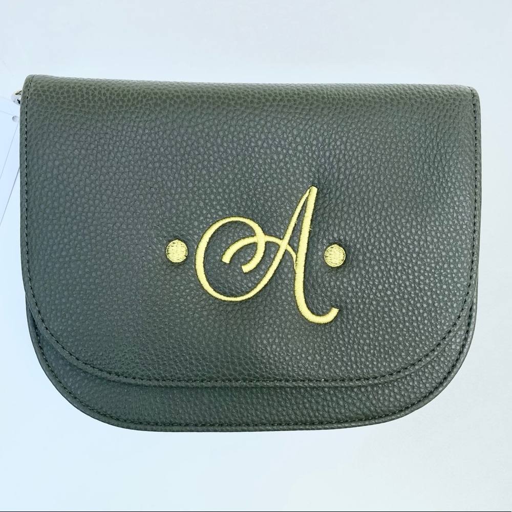 Thirty-One Green Crossbody Initial “A” Embroidery
